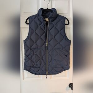 J. Crew Women's Navy Quilted Vest Size Medium